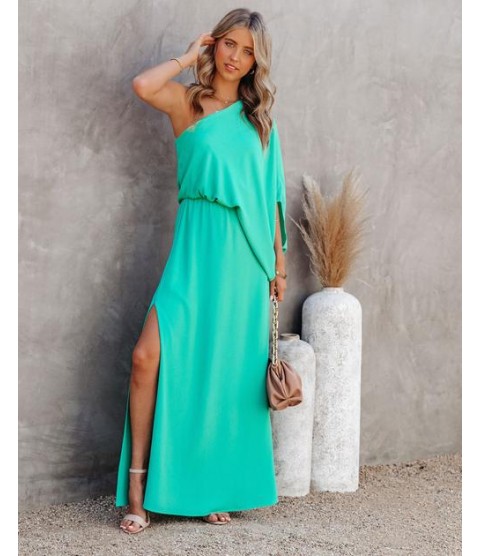 From The Source One Shoulder Maxi Dress - New Mint