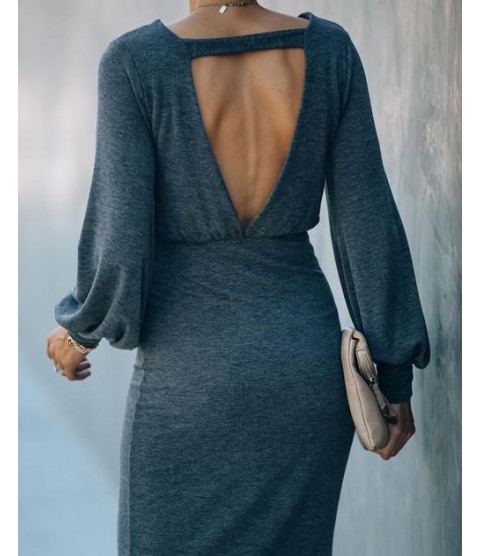 Work From Home Knit Dress - Charcoal - FINAL SALE