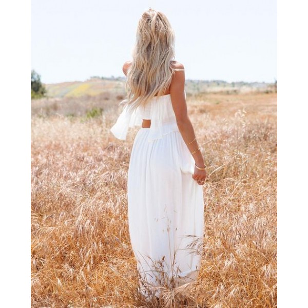 Positive Energy Strapless Maxi Dress - Off White