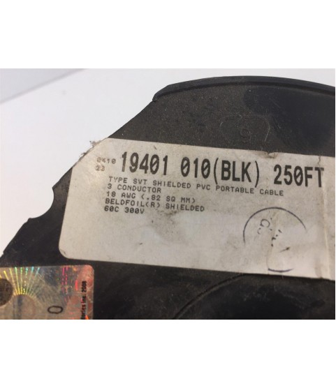 200' Belden 19401 010 18AWG 3 Cond 18-3 Flex Cord SVT Shielded PVC Beldfoil 60C