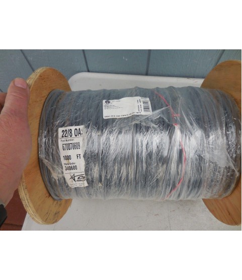 1000' Coleman 22/8 Communications Cable OAS CMR/CL3R GY 1M'R NEW