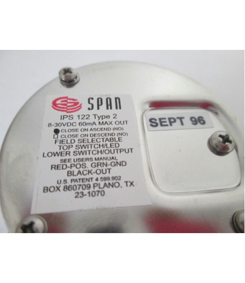 **NEW** Span Instruments  IPS 122 Type 2  ST/ST Indicating Pressure Switch, 2