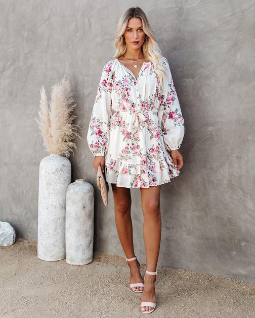 Oh Sweetheart Cotton Floral Ruffle Dress - FINAL SALE